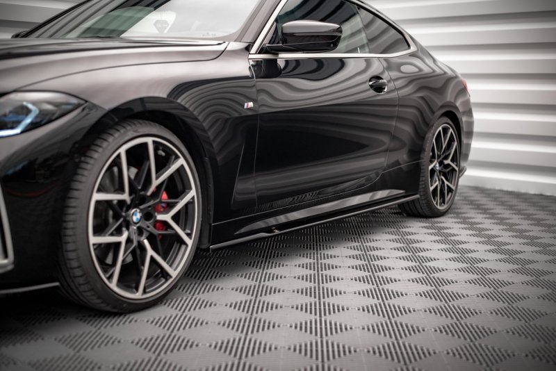 Maxton Seitenschweller Ansatz für V.1 für BMW 4er M-Paket G22 schwarz Hochglanz BM-4-G22-MPACK-SD1-G
