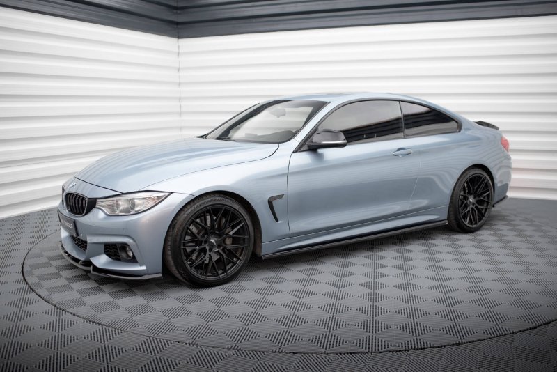 Maxton Seitenschweller Ansatz V.3 BMW 4er Coupe / Gran Coupe / Cabrio M-Paket F32 / F36 / F33 schwarz Hochglanz BM-4-F32-MPACK-SD3-G