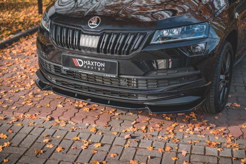 Maxton Front Ansatz für Skoda Karoq Sportline schwarz Hochglanz SK-KA-1-SL-FD1-G