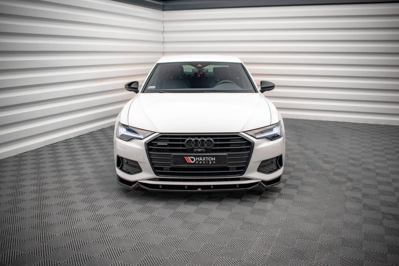 Maxton Front Ansatz V.2 für Audi A6 C8 schwarz Hochglanz AU-A6-C8-FD2-G