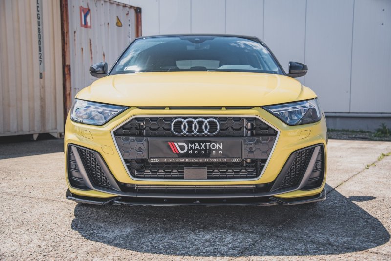 Maxton Front Ansatz V.3 für Audi A1 S-Line GB schwarz Hochglanz AU-A1-GB-SLINE-FD3-G
