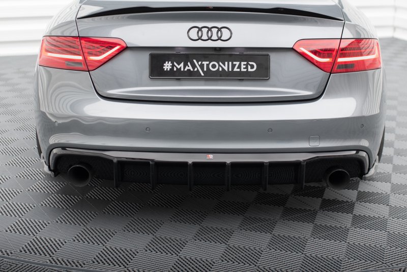 Maxton Diffusor Heck Ansatz Audi A5 S-Line Coupe / Sportback 8T Facelift (Version mit Einzelauspuff auf beiden Seiten) AU-S5-1F-RS1GO_O