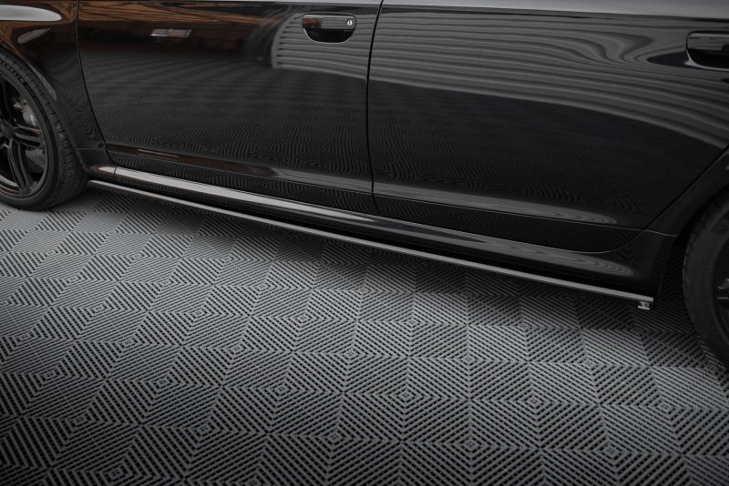 Maxton Seitenschweller Ansatz für V.2 für Audi RS6 Avant C6 schwarz Hochglanz AU-RS6-C6-SD2-G