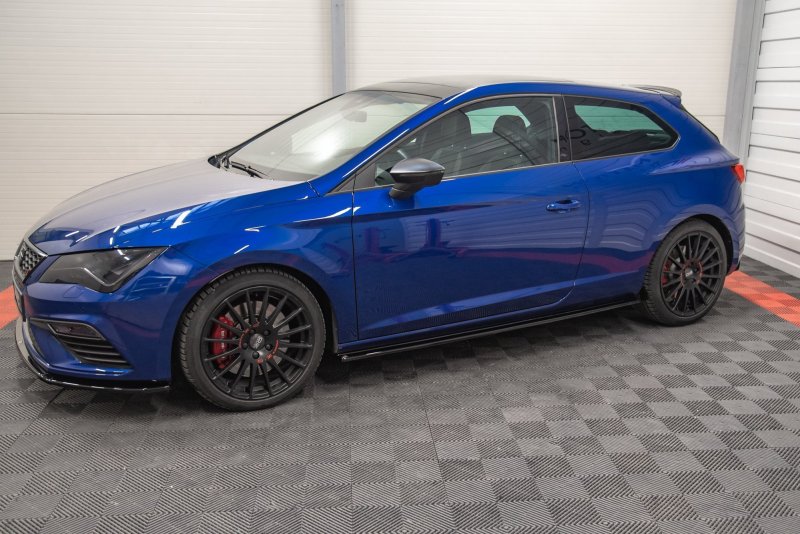Maxton Seitenschweller Ansatz für Seat Leon Cupra / FR SC Mk3 / Mk3 FL schwarz Hochglanz SE-LE-3-CU-3D-SD1-G