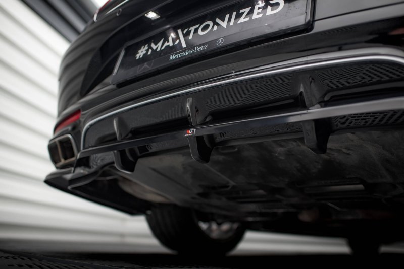 Maxton Mittlerer Cup Diffusor Heck Ansatz Mercedes-Benz S Coupe AMG-Line C217 Facelift schwarz Hochglanz ME-S-C217-AMGLINE-C-RD1G+RD2-G