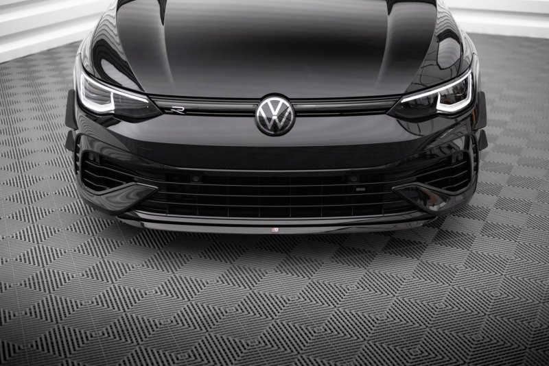 Preview: Maxton Front Ansatz V.7 VW Golf R Mk8 schwarz Hochglanz VW-GO-8-R-FD7-G