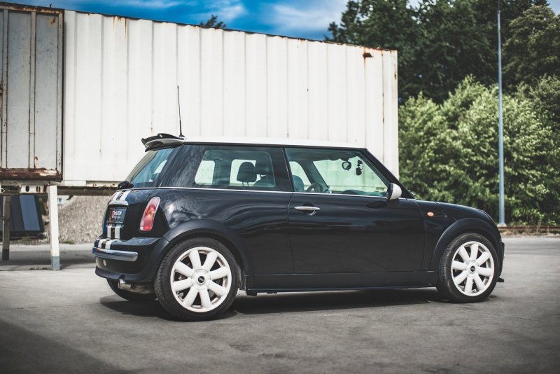 Maxton Spoiler CAP für Mini Cooper / One R50 schwarz Hochglanz MC-ONE-1-CAP1-G