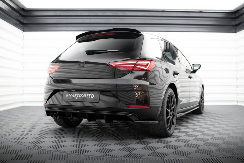 Maxton Diffusor Heck Ansatz Seat Leon Mk3 Facelift schwarz Hochglanz SE-LE-3F-RS1-G