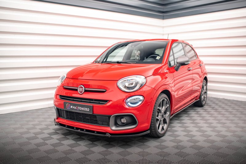 Maxton Front Ansatz Fiat 500X Sport Mk1 Facelift schwarz Hochglanz FI-500X-1-FD1-G