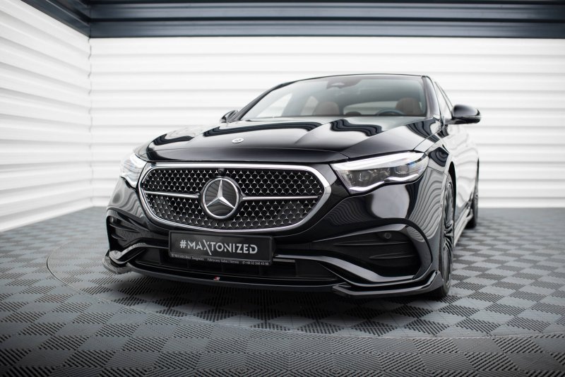 Maxton Front Ansatz V.1 Mercedes-Benz E AMG-Line W214 schwarz Hochglanz ME-E-214-AMGLINE-FD1-G