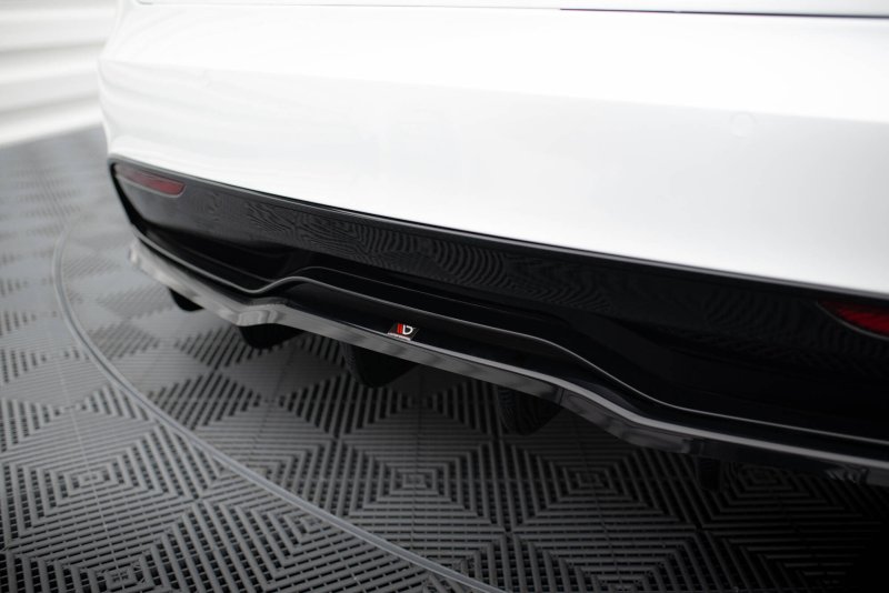 Maxton Mittlerer Cup Diffusor Heck Ansatz V.2 Tesla Model S Plaid Mk1 Facelift schwarz Hochglanz TE-MODELS-1F2-PL-RD2G+RD3-G