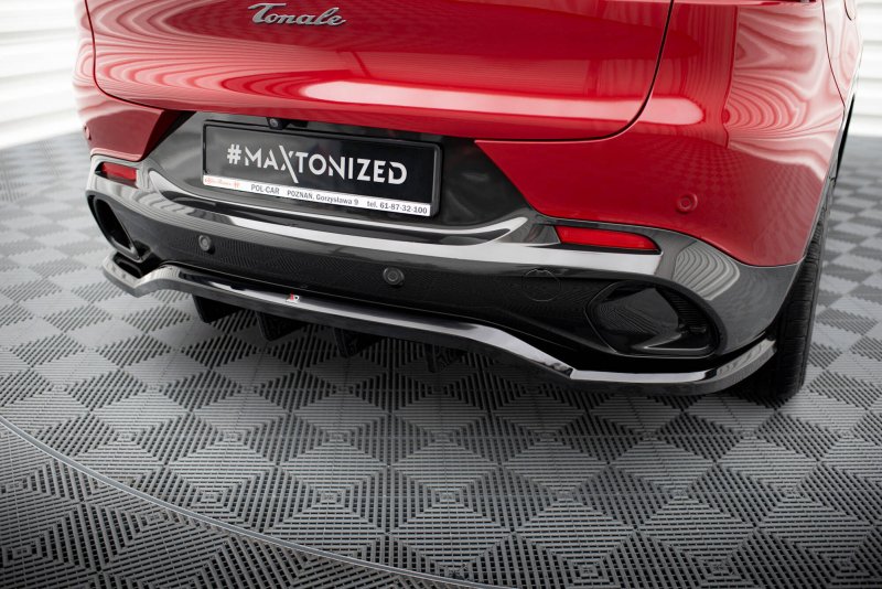 Maxton Mittlerer Cup Diffusor Heck Ansatz Alfa Romeo Tonale Mk1 schwarz Hochglanz AL-TO-1-RD1G+RD2-G