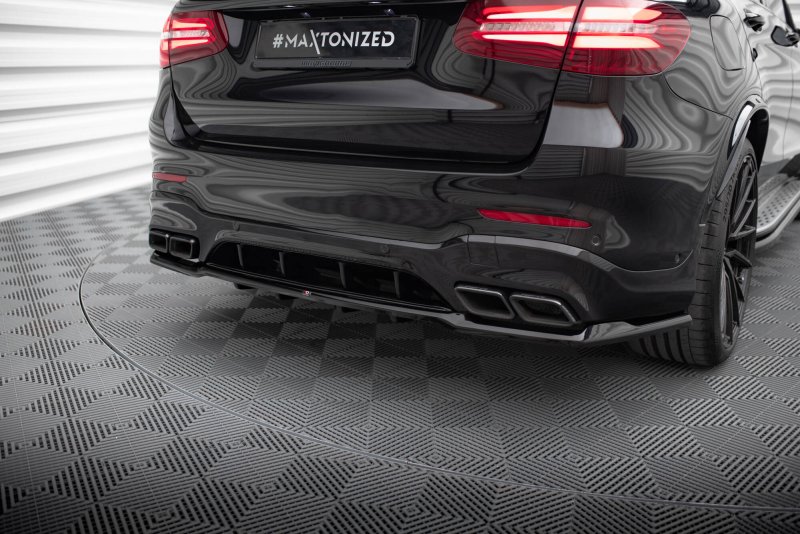 Maxton Mittlerer Cup Diffusor Heck Ansatz V.2 Mercedes-AMG GLC 63 SUV X253 schwarz Hochglanz ME-GLC-X253-63-RD3G+RD4-G