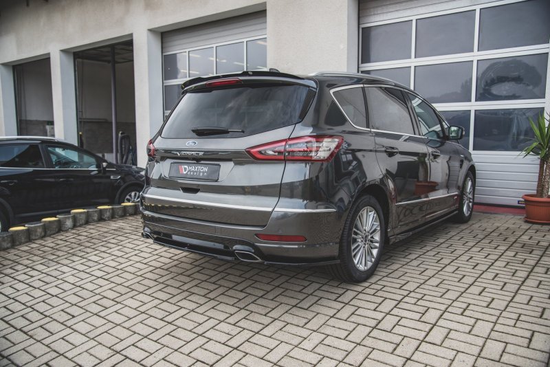 Maxton Mittlerer Diffusor Heck Ansatz für Ford S-Max Vignale Mk2 Facelift schwarz Hochglanz FO-SMAX-2F-VG-RD1-G