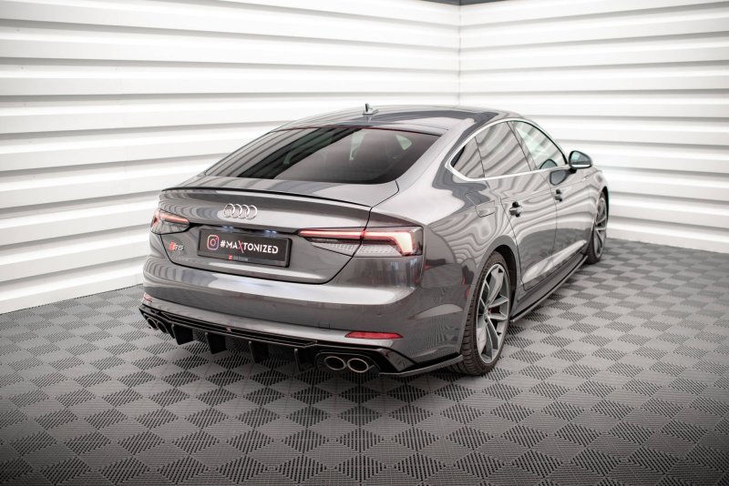 Maxton Heck Ansatz Flaps Diffusor Audi S5 Coupe / Sportback F5 schwarz Hochglanz AU-S5-2-RSD1-G