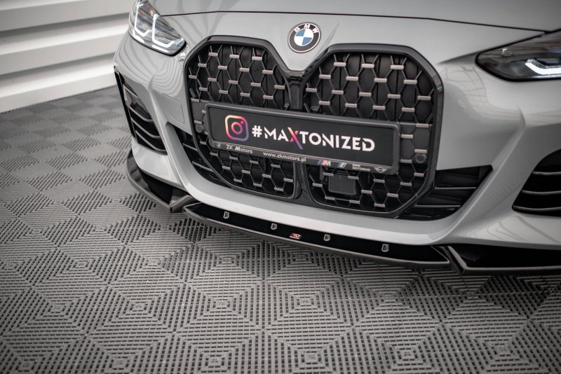 Maxton Front Ansatz V.2 für BMW 4er / i4 Gran Coupe M-Paket G26 schwarz Hochglanz BM-4-G26-MPACK-GC-FD2-G