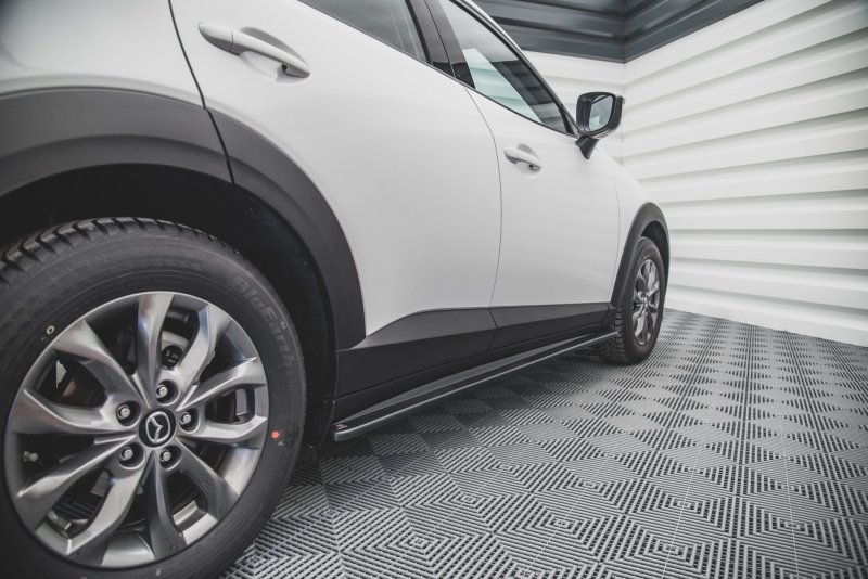 Maxton Seitenschweller Ansatz für Mazda CX-3 schwarz Hochglanz MA-CX-3-1-SD1-G