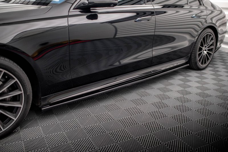 Maxton Seitenschweller Ansatz für Mercedes-Benz S Long AMG-Line V223 schwarz Hochglanz ME-S-223-AMGLINE-SD1-G