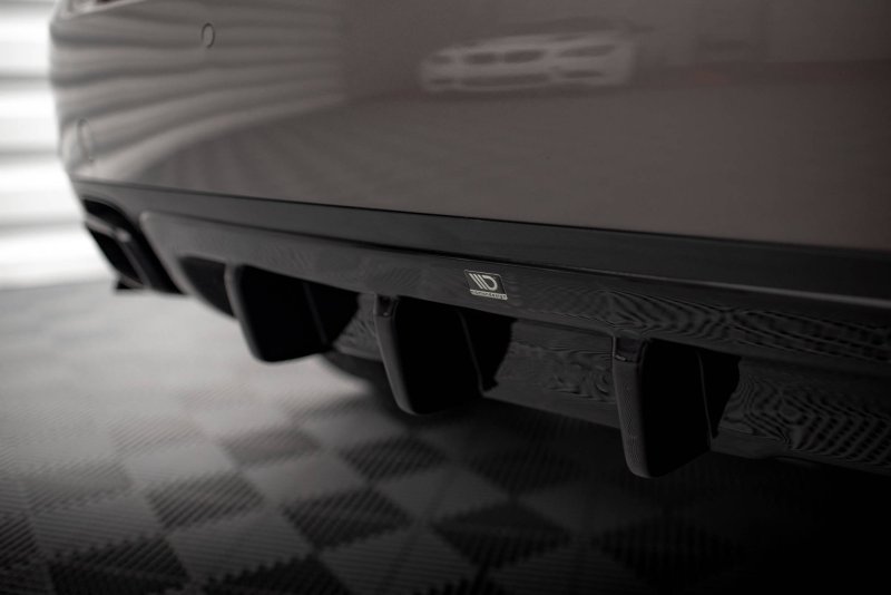 Maxton Diffusor Heck Ansatz für Porsche Cayenne Mk2 schwarz Hochglanz PO-CAY-2-RS1-G