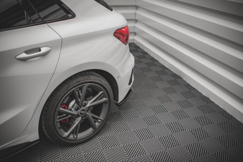 Maxton Heck Ansatz Flaps Diffusor V.1 für Audi S3 Sportback 8Y schwarz Hochglanz AU-A3-8Y-SLINE-RSD1-G
