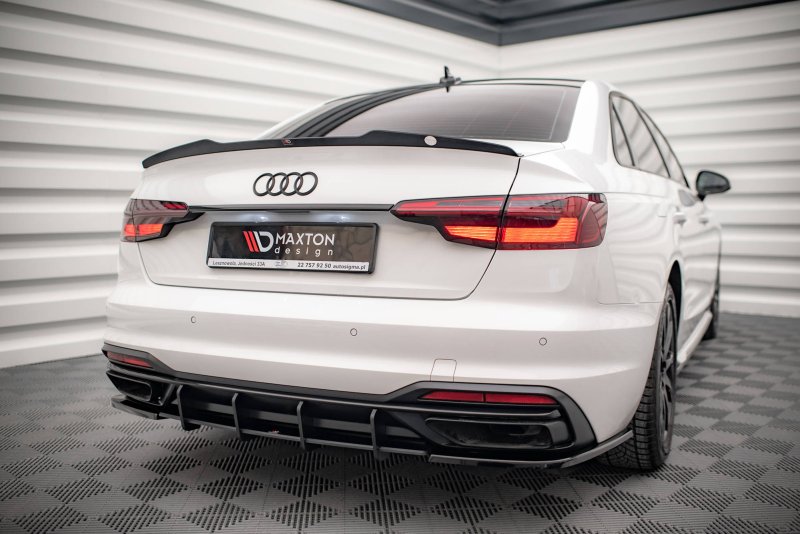 Maxton Spoiler CAP für Audi A4 Limousine B9 Facelift schwarz Hochglanz AU-A4-B9F-CAP1-G