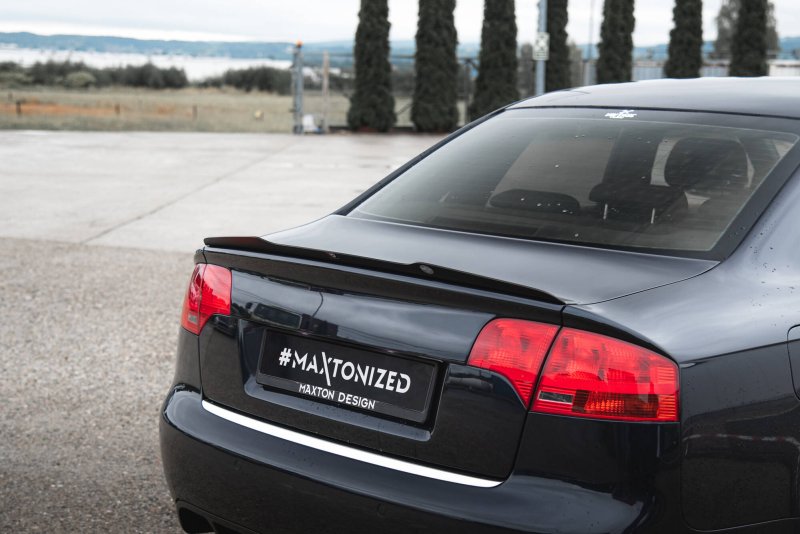 Maxton Spoiler CAP Abrisskante Audi RS4 Limousine B7 schwarz Hochglanz AU-RS4-B7-CAP1-G