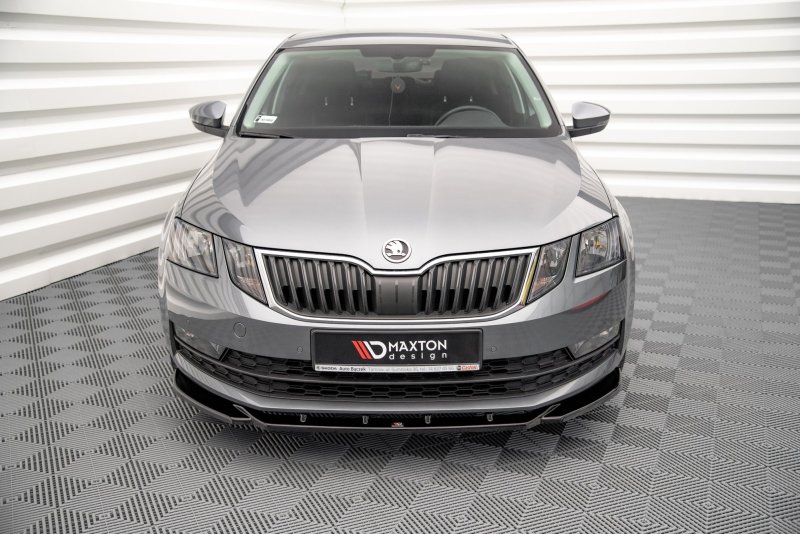 Maxton Front Ansatz V.2 für Skoda Octavia Mk3 Facelift schwarz Hochglanz SK-OC-3F-FD2-G