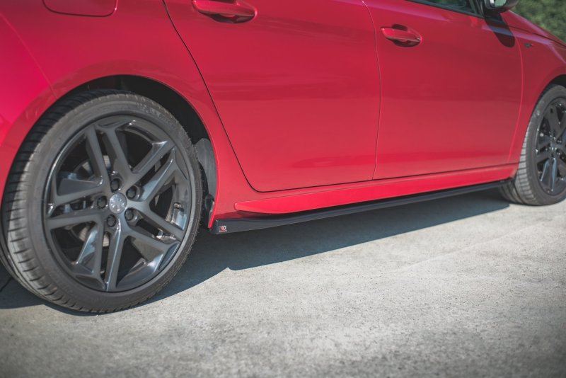 Maxton Seitenschweller Ansatz für Peugeot 308 GT Mk2 Facelift schwarz Hochglanz PE-308-2F-GT-SD1-G