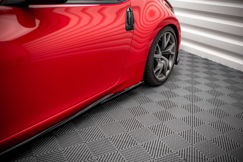 Maxton Seitenschweller Ansatz für V.2 für Nissan 370Z  schwarz Hochglanz NI-370F-SD1-G