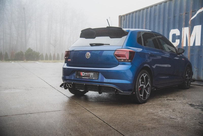 Preview: Maxton Hintere Seiten Flaps für Volkswagen Polo AW GTI schwarz Hochglanz VWPO6GTICNC-RSF1-G