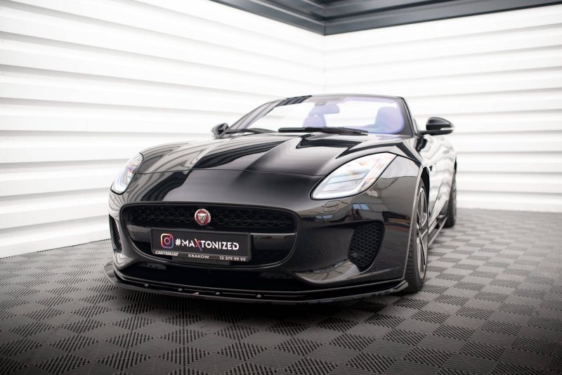 Maxton Front Ansatz V.1 für Jaguar F-Type Mk1 Facelift schwarz Hochglanz JA-F-TYPE-1F-FD1-G