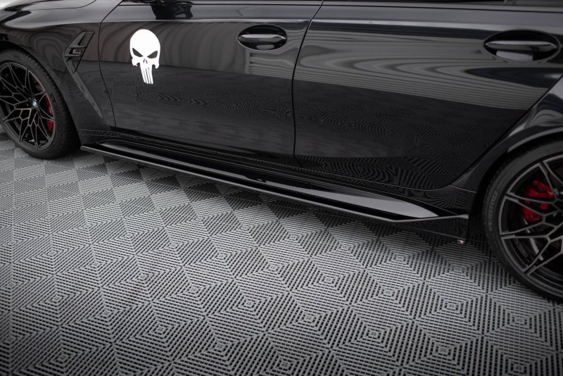 Maxton Seitenschweller Ansatz V.3 CSL Look BMW M3 Limousine / Touring G80 / G81 schwarz Hochglanz BM-3-G80-M-SD3-G