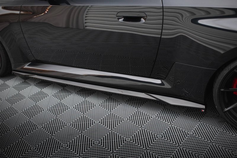 Maxton Seitenschweller Ansatz für V.1 für BMW M2 G87 schwarz Hochglanz BM-M2-G87-SD1-G