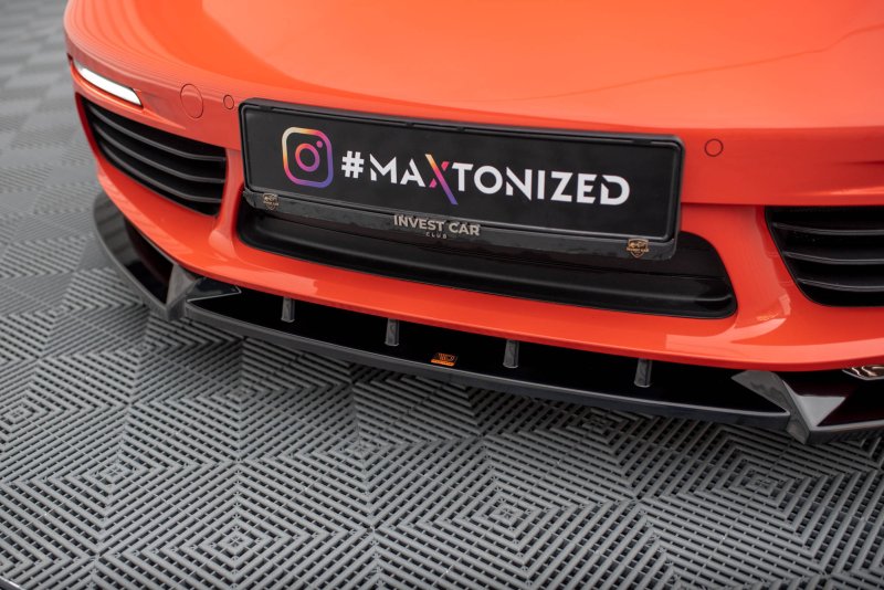 Maxton Front Ansatz V.1 für Porsche 718 Cayman 982c schwarz Hochglanz PO-CA-718-FD1-G