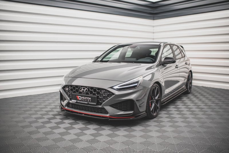 Maxton Front Ansatz V.2 für Hyundai I30 N Hatchback/Fastback Mk3 Facelift schwarz Hochglanz HY-I30-3F-N-FD2-G