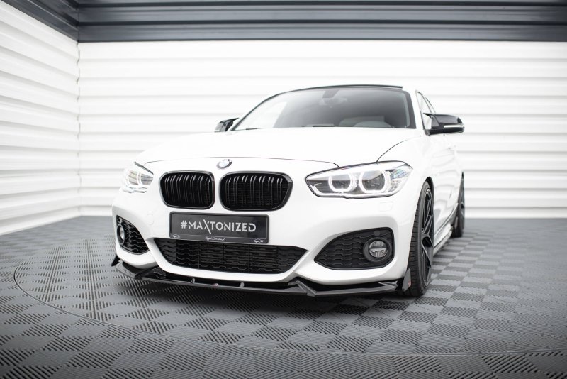 Maxton Front Ansatz V.5 + Flaps BMW 1er M-Paket / M140i F20 Facelift BM-1-F20F-M-FD5G+FSF1B
