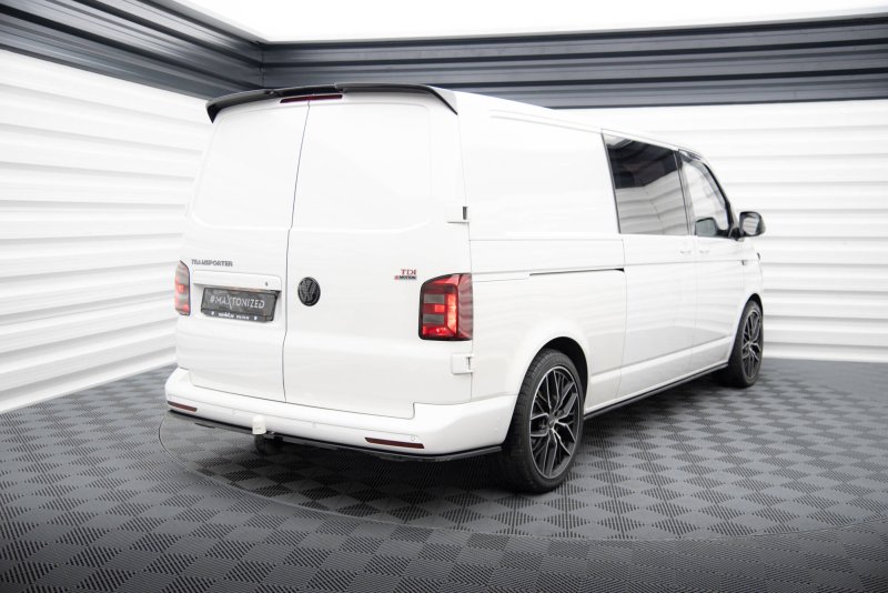 Maxton Mittlerer Cup Diffusor Heck Ansatz VW T6 Long Facelift schwarz Hochglanz VW-T6F-LONG-RD1-G