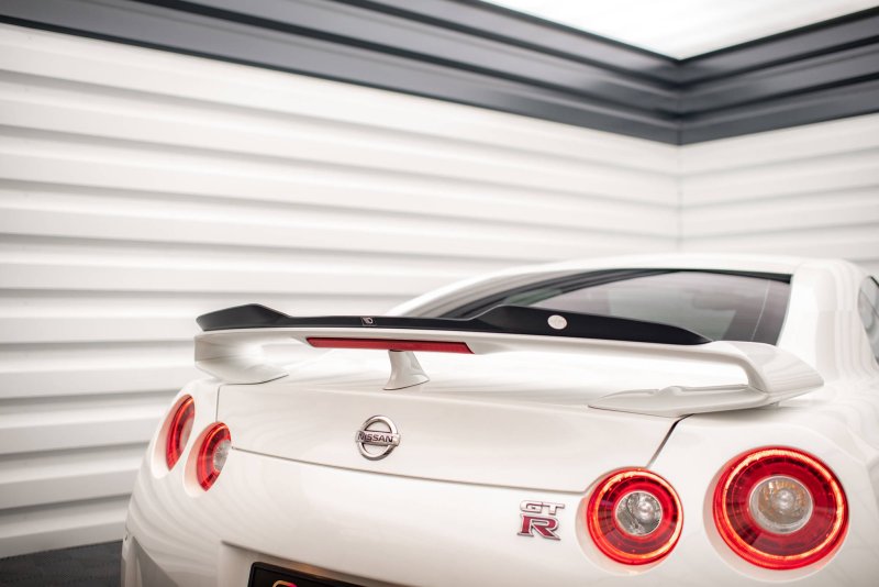 Maxton Spoiler CAP für Nissan GTR R35 Facelift schwarz Hochglanz NI-GTR-4F2-CAP1-G