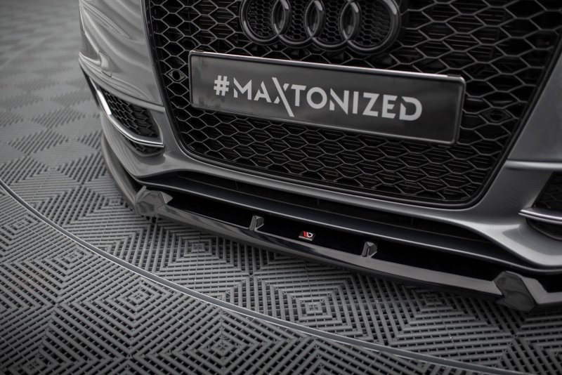 Maxton Front Ansatz V.3 Audi S5 / A5 S-Line Coupe / Sportback 8T Facelift schwarz Hochglanz AU-S5-1F-FD1-G