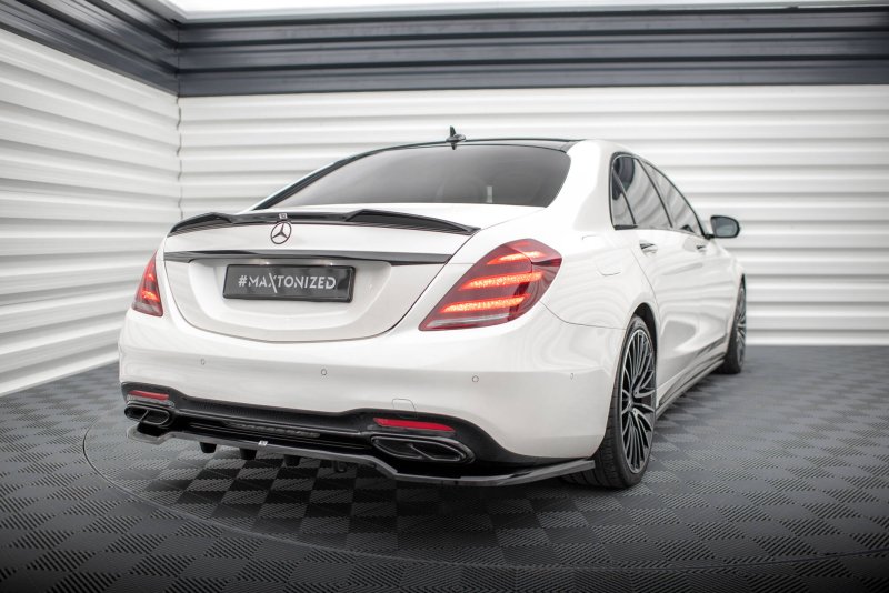 Maxton Mittlerer Cup Diffusor Heck Ansatz Mercedes-Benz S AMG-Line W222 Facelift schwarz Hochglanz ME-S-222F-AMGLINE-RD1G+RD2-G