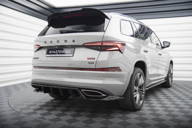 Maxton Mittlerer Cup Diffusor Heck Ansatz Skoda Kodiaq RS Mk1 / Mk1 Facelift schwarz Hochglanz SK-KO-1F-RS-RD1G+RD2-G