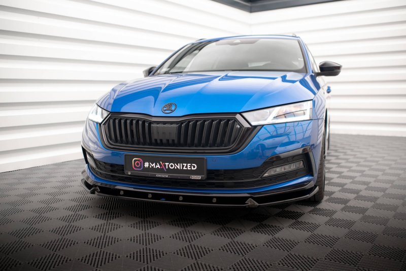 Maxton Front Ansatz V.1 für Skoda Octavia Sportline Mk4 schwarz Hochglanz SK-OC-4-SL-K-FD1-G