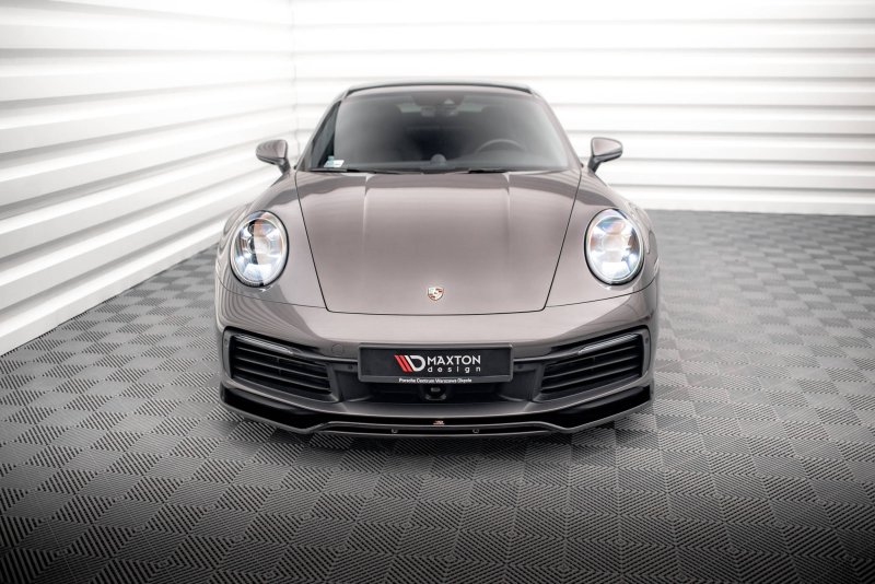 Maxton Front Ansatz für Porsche 911 Carrera 4S 992 schwarz Hochglanz PO-911-992-CA-4S-FD1G+FD1R-G