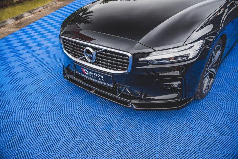 Maxton Front Ansatz V.1 für Volvo S60/V60 R-Design Mk3 schwarz Hochglanz VO-S60-3-RDESIGN-FD1-G