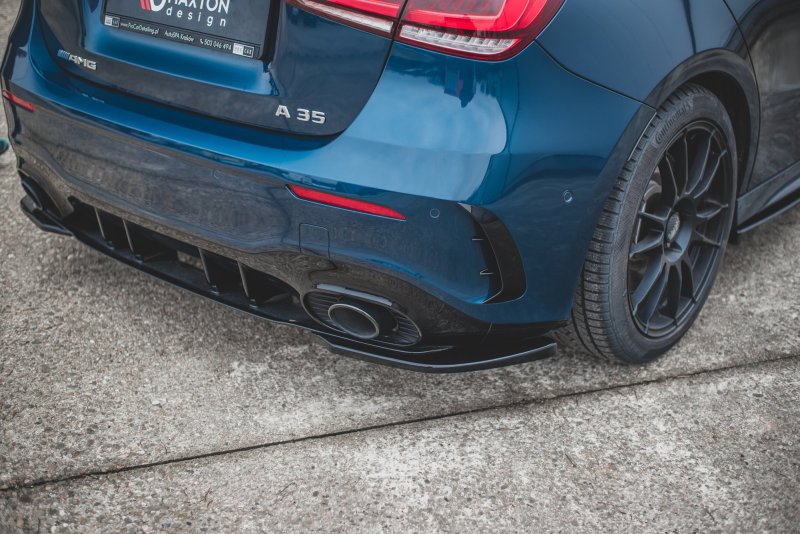 Maxton Heck Ansatz Flaps Diffusor für Mercedes A35 AMG Hatchback W177  schwarz Hochglanz ME-A-177-35-RSD1-G