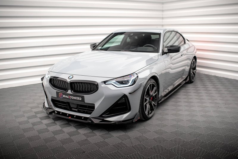 Maxton Front Ansatz V.2 +Flaps für BMW 2 Coupe M-Paket / M240i G42 BM-2-42-MPACK-FD2G+FSF1B
