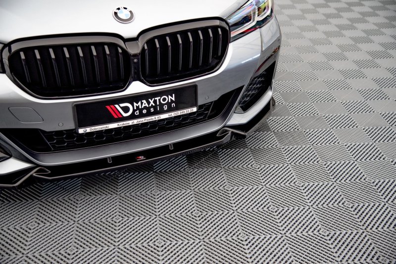Maxton Front Ansatz V.1 für BMW 5er G30 Facelift M-Paket schwarz Hochglanz BM-5-G30F-MPACK-FD1-G