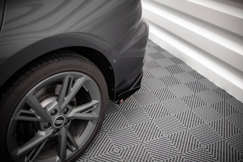 Maxton Street Pro Heck Ansatz Flaps Diffusor +Flaps für Audi S3 Limousine 8Y schwarz Hochglanz AUS38YSCNC-RSD1BRB+RSF1-G