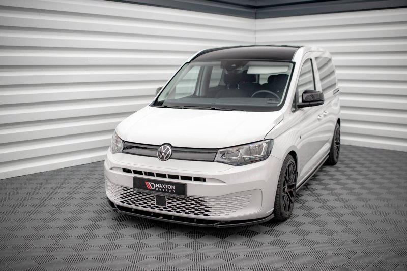 Maxton Front Ansatz V.1 für Volkswagen Caddy Mk5 schwarz Hochglanz VW-CA-5-FD1-G