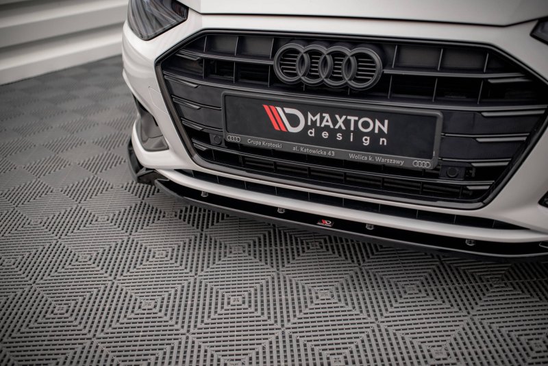 Maxton Front Ansatz V.1 für Audi A4 B9 Facelift schwarz Hochglanz AU-A4-B9F-FD1-G